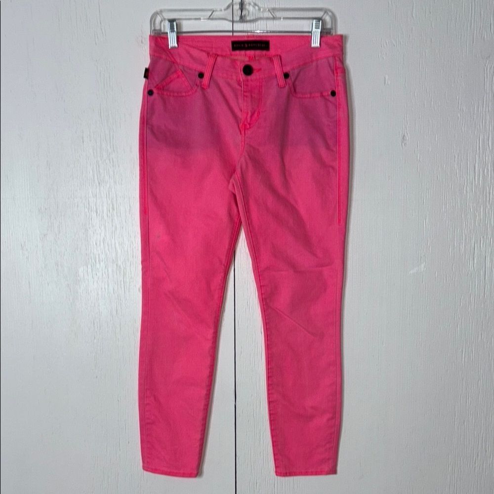 Rock & Republic pink skinny stretchy women’s jeans 5 pockets size 2.